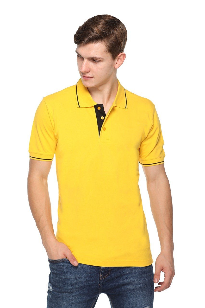 Yellow-Single Tipped Pikmee Highline Polo T-shirt