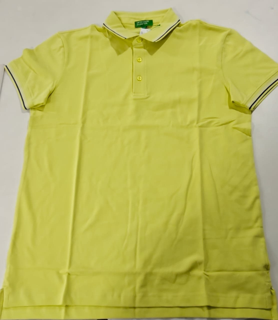 Ucb Lemon yellow tiping polo neck t shirt