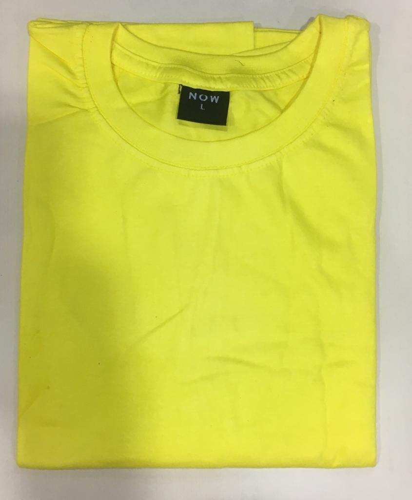 Now Round neck Cotton T-shirt - Lemon Yellow