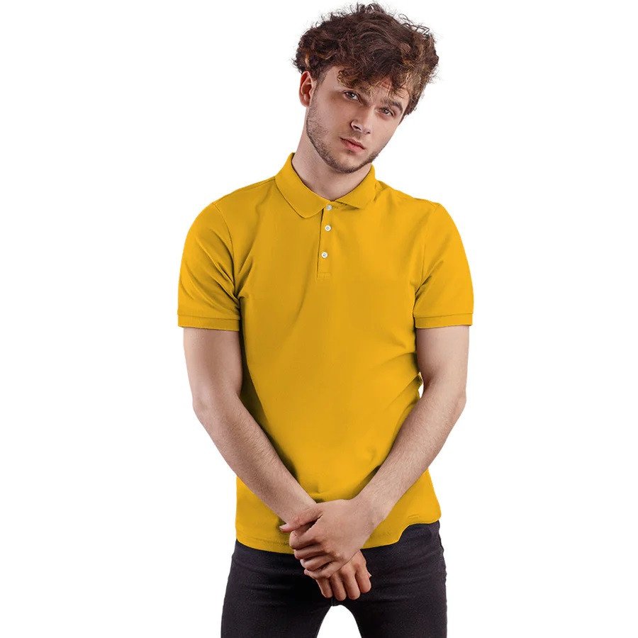 Cotton PQ-Yellow Polo T-Shirt