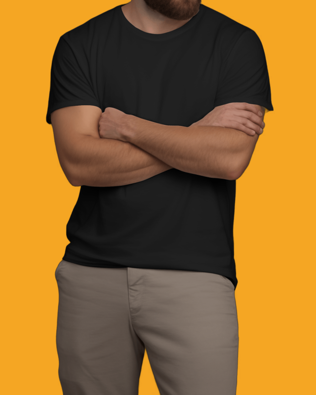 Black-Men's Plain T-shirt