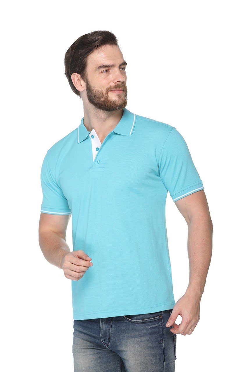 Electric Blue-Pikmee Highline Polo T-shirt Single Tipped