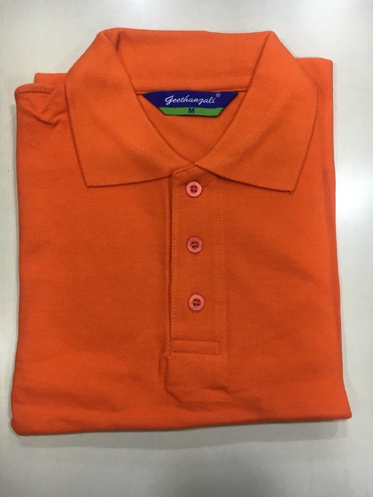Orange-Geethanjali Polo Neck T shirt