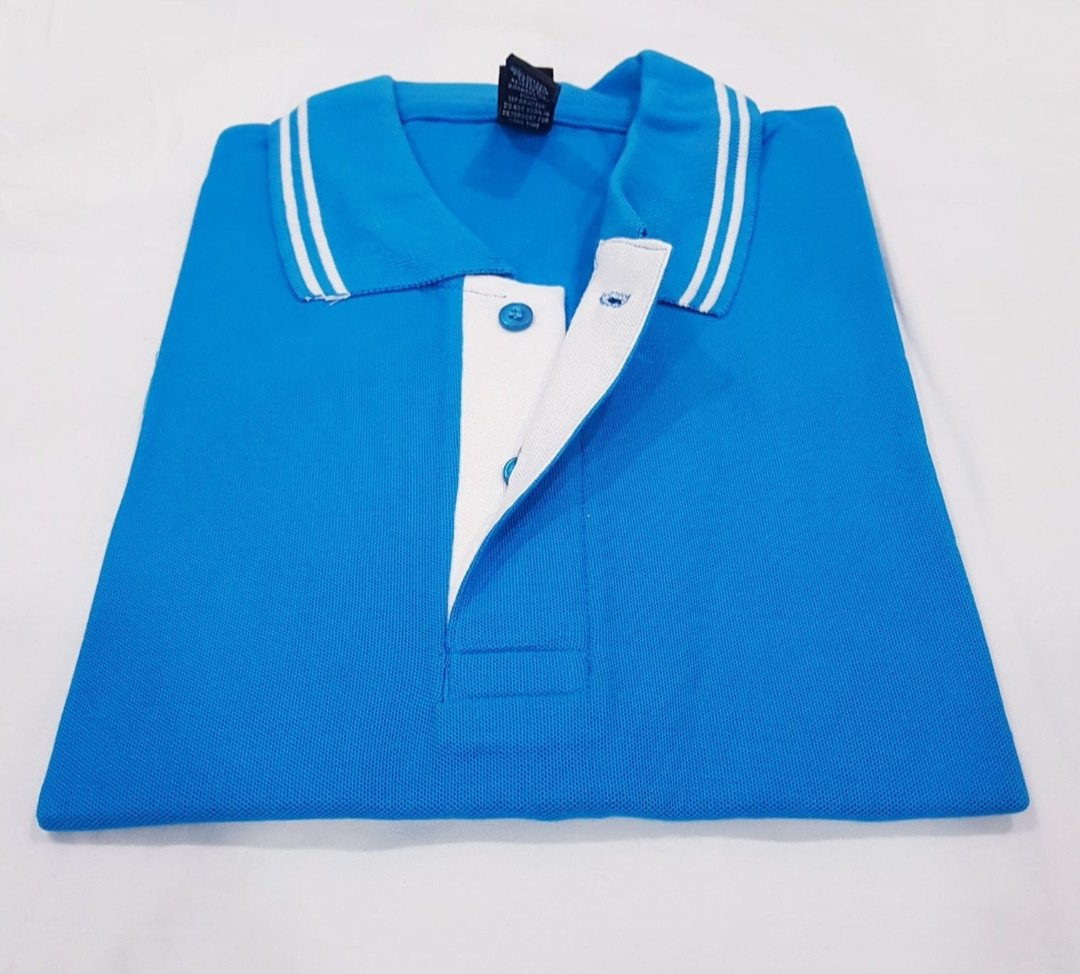 Sky Blue-Chrome Double-Tipping 230 GSM Cotton T-Shirt