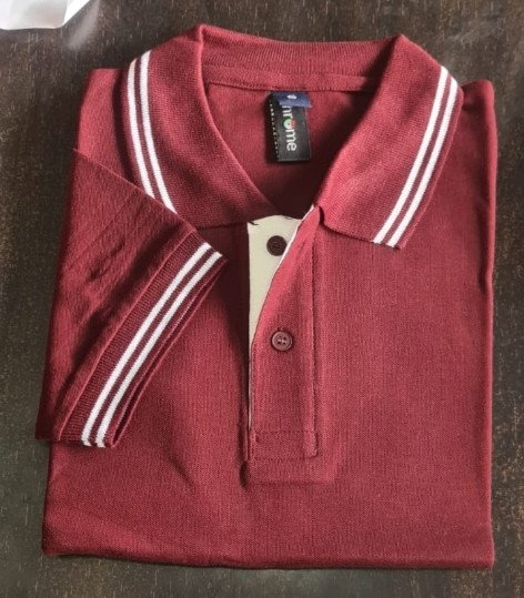 Chrome Double-Tipping 230 GSM Cotton T-Shirt - Maroon