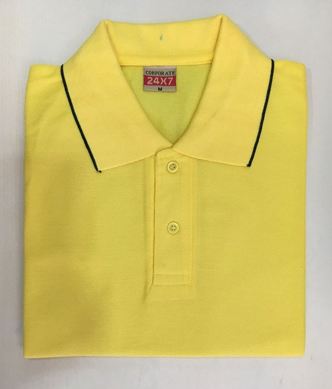 Corporate Polo neck T-Shirt (Tipping) - Yellow