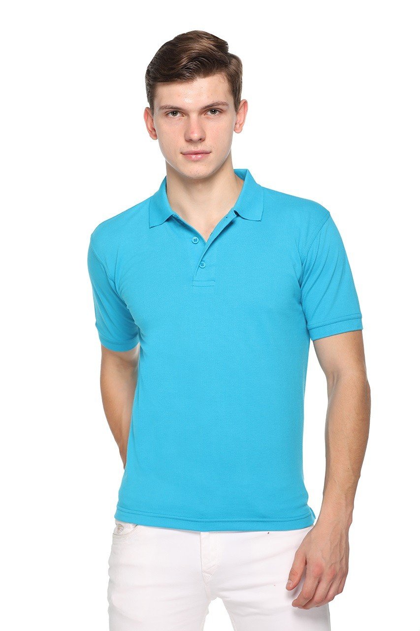 Aqua Blue-Pikmee Fast Tees / polo t shirt