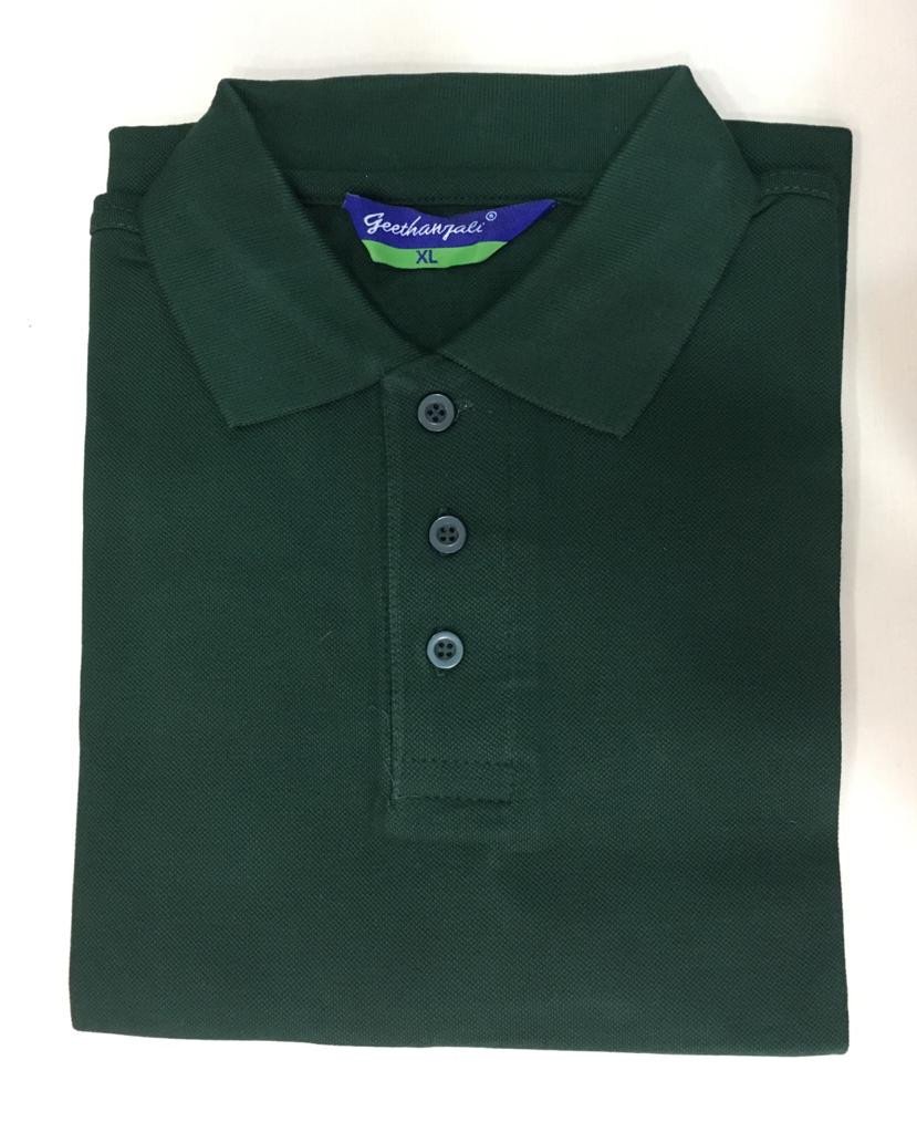 Dark Green-Geethanjali Polo Neck T shirt