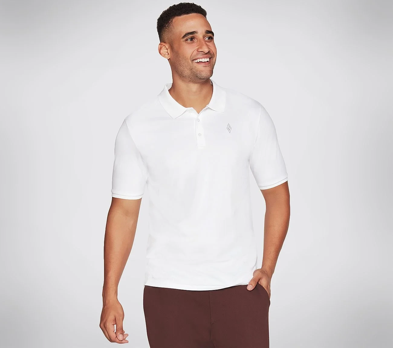 White-Skechers Polo Neck T-Shirt