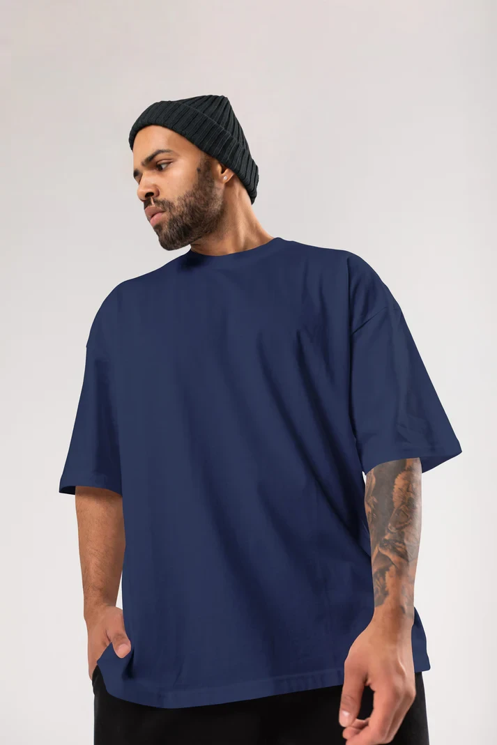 Navy Blue-French Terry cotton Oversize T-Shirt Manufacturer