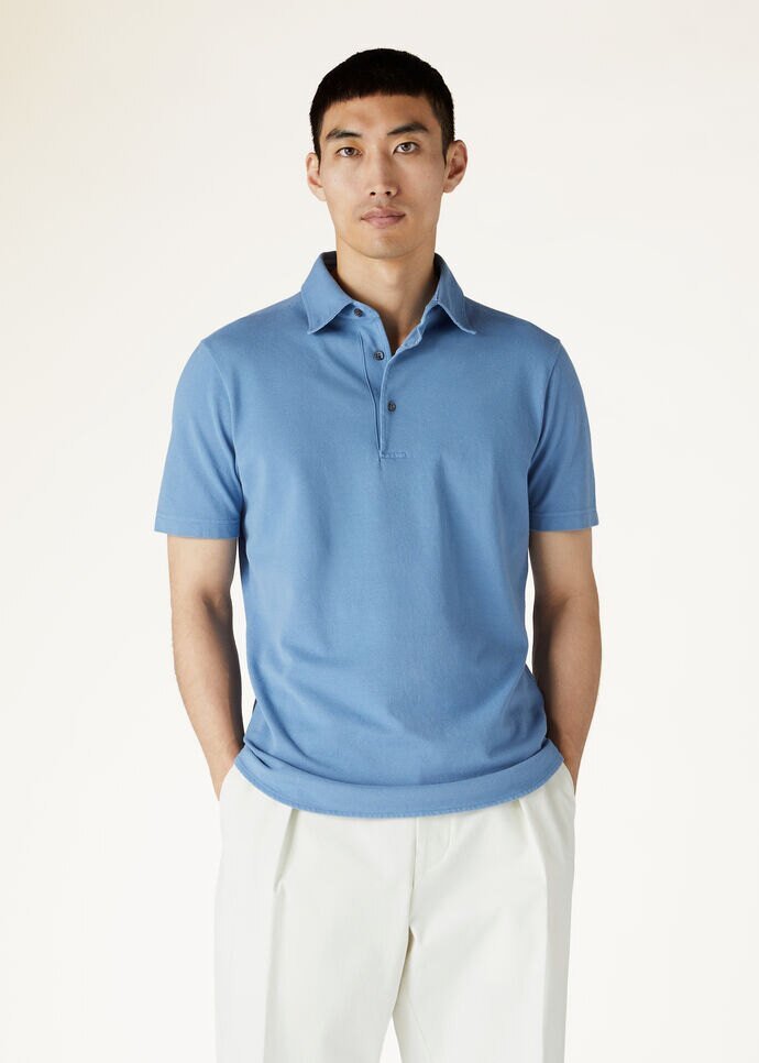 Cotton PQ-Sky Blue Polo T-Shirt