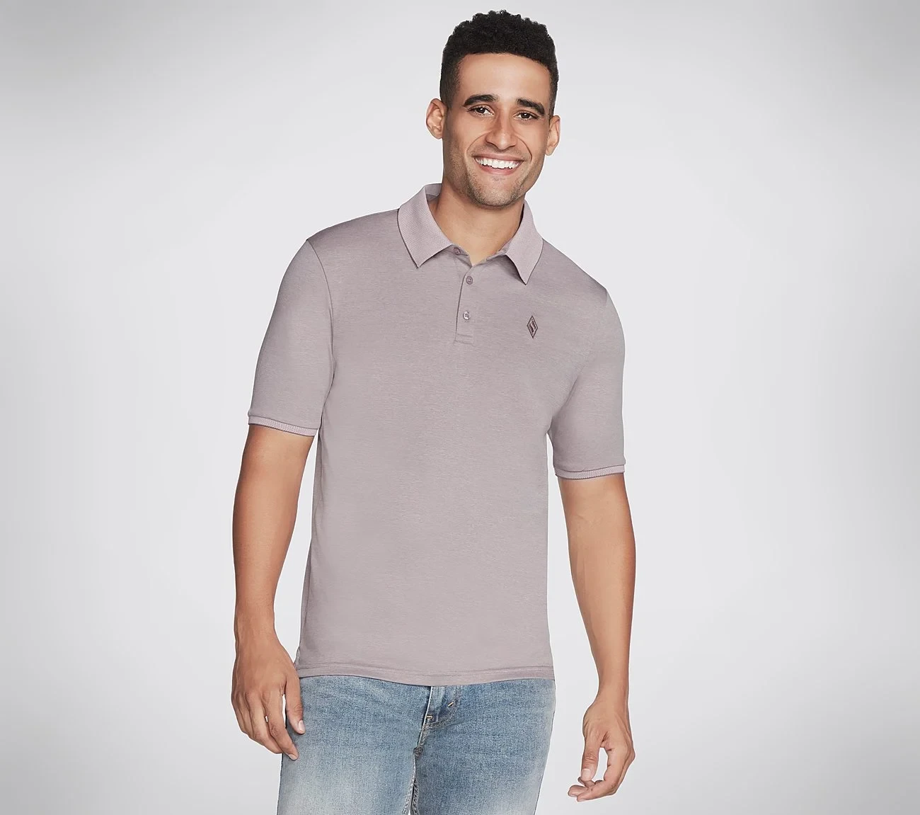 Lavendar-Skechers Polo Neck T-Shirt