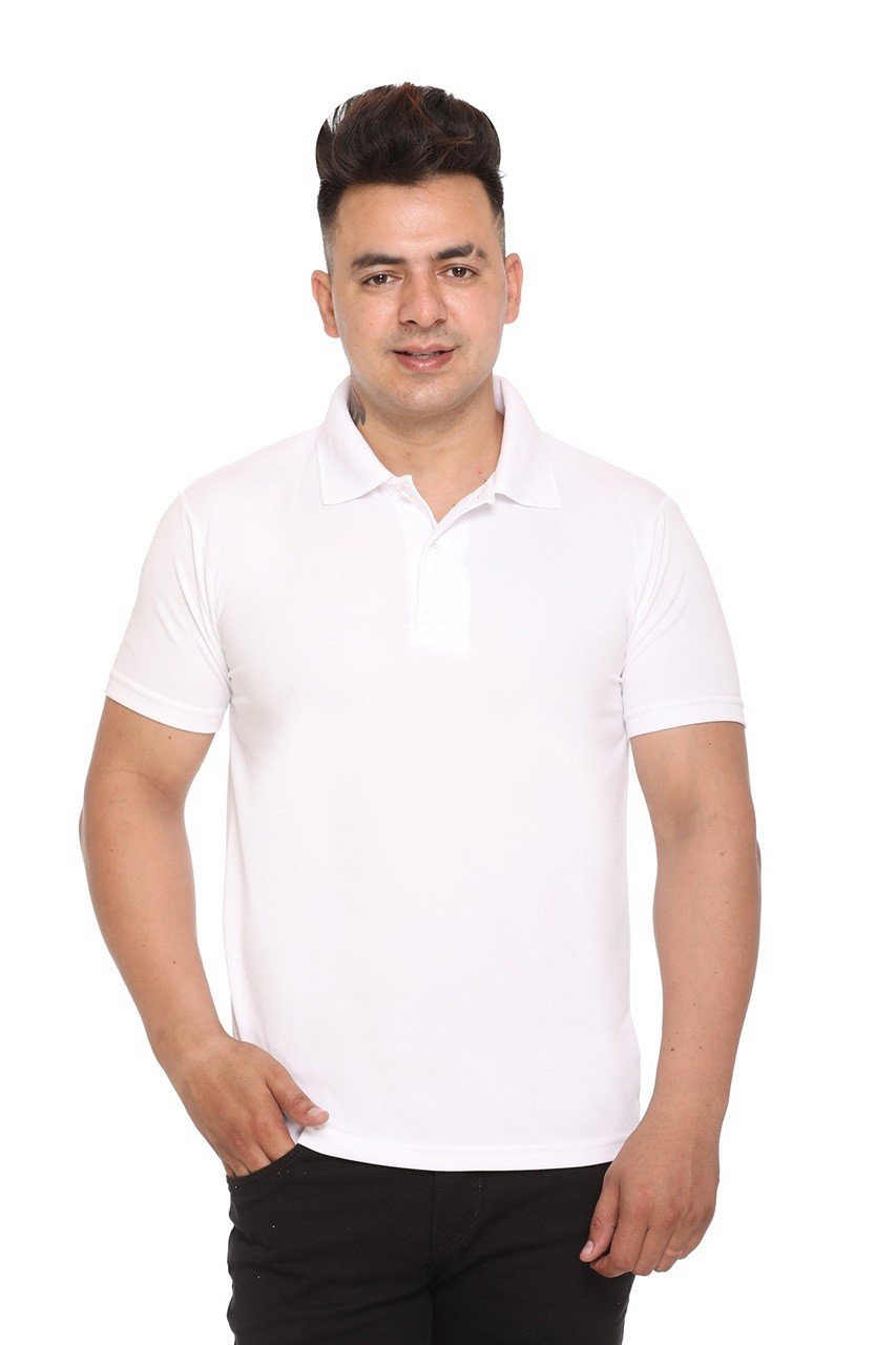 Sports Republic Acti-Play Dryfit White Color Polo T-Shirts - Men