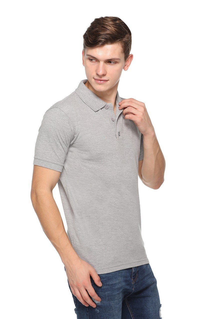 Grey -Pikmee Promo Melange Polo t shirt